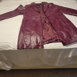 Genuine Burgundy Long Leather Jacket
